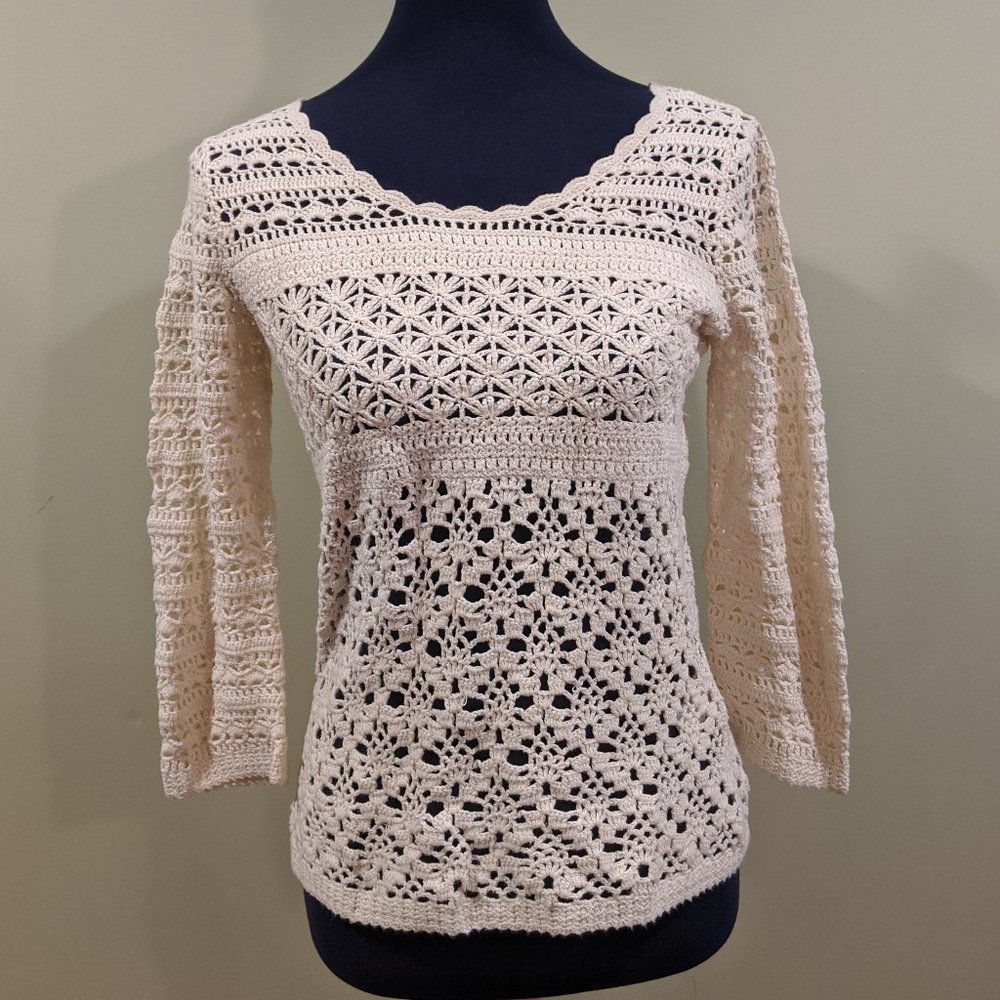 Lucky Brand Crochet Sweater